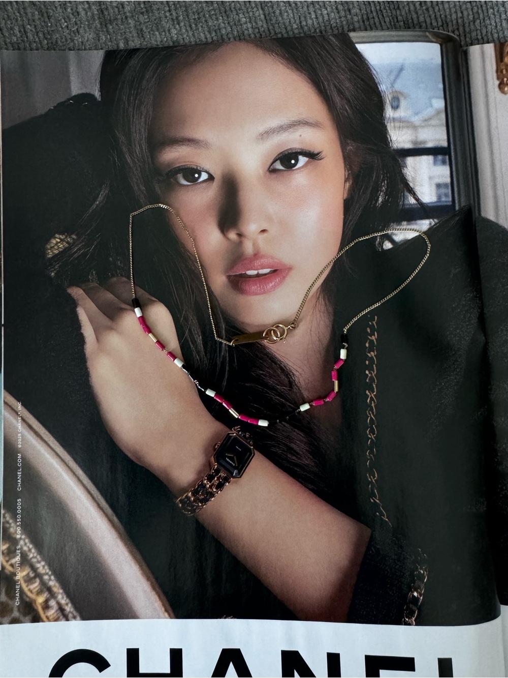 Isabel Marant Pink Black White Beaded Chain Necklace